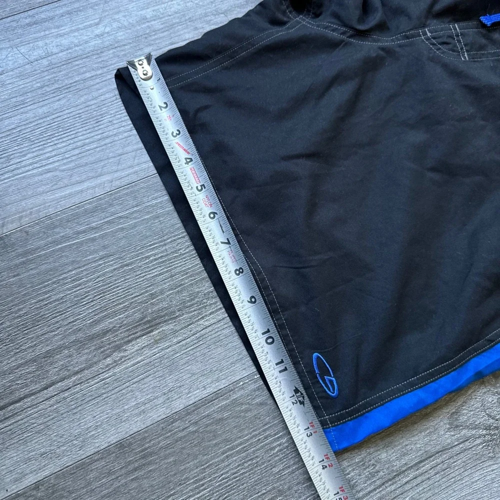 Vintage Y2K Champion Black Blue Stripe Swim Trunks Athletic Shorts Men's Large
